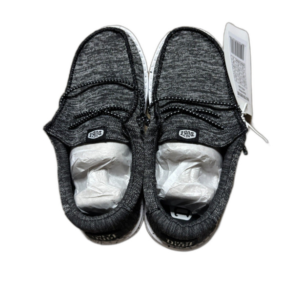 Hey Dude NWT Wally Youth Sport Knit Black and Grey Kids Slip On Shoes Kids 13 - Picture 2 of 10